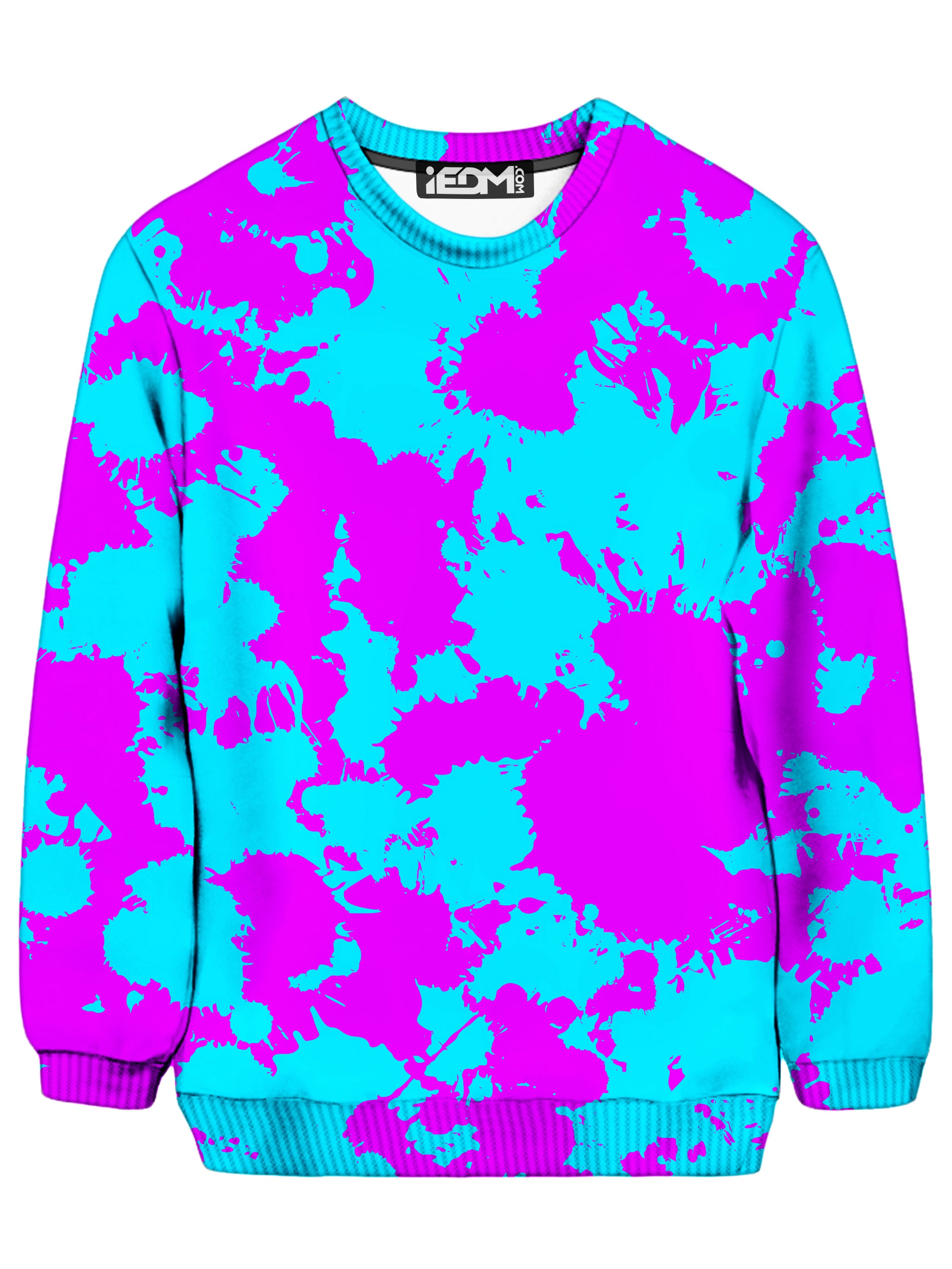 Blue and Purple Paint Splatter Sweatshirt iEDM