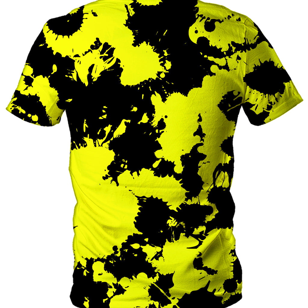 Yellow and Black Paint Splatter Men's T-Shirt, Big Tex Funkadelic, | iEDM