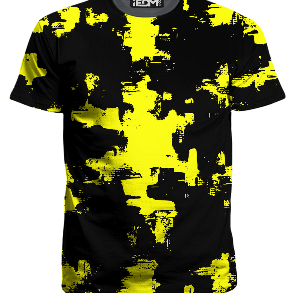 Black and Yellow Abstract T-Shirt and Shorts with Bucket Hat Combo, Big Tex Funkadelic, | iEDM