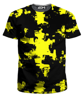 Big Tex Funkadelic - Black and Yellow Abstract T-Shirt and Shorts with Bucket Hat Combo