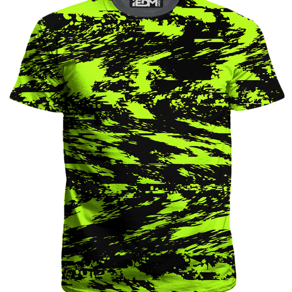 Black Lime Bolt Glitch T-Shirt and Shorts with Bucket Hat Combo, Big Tex Funkadelic, | iEDM