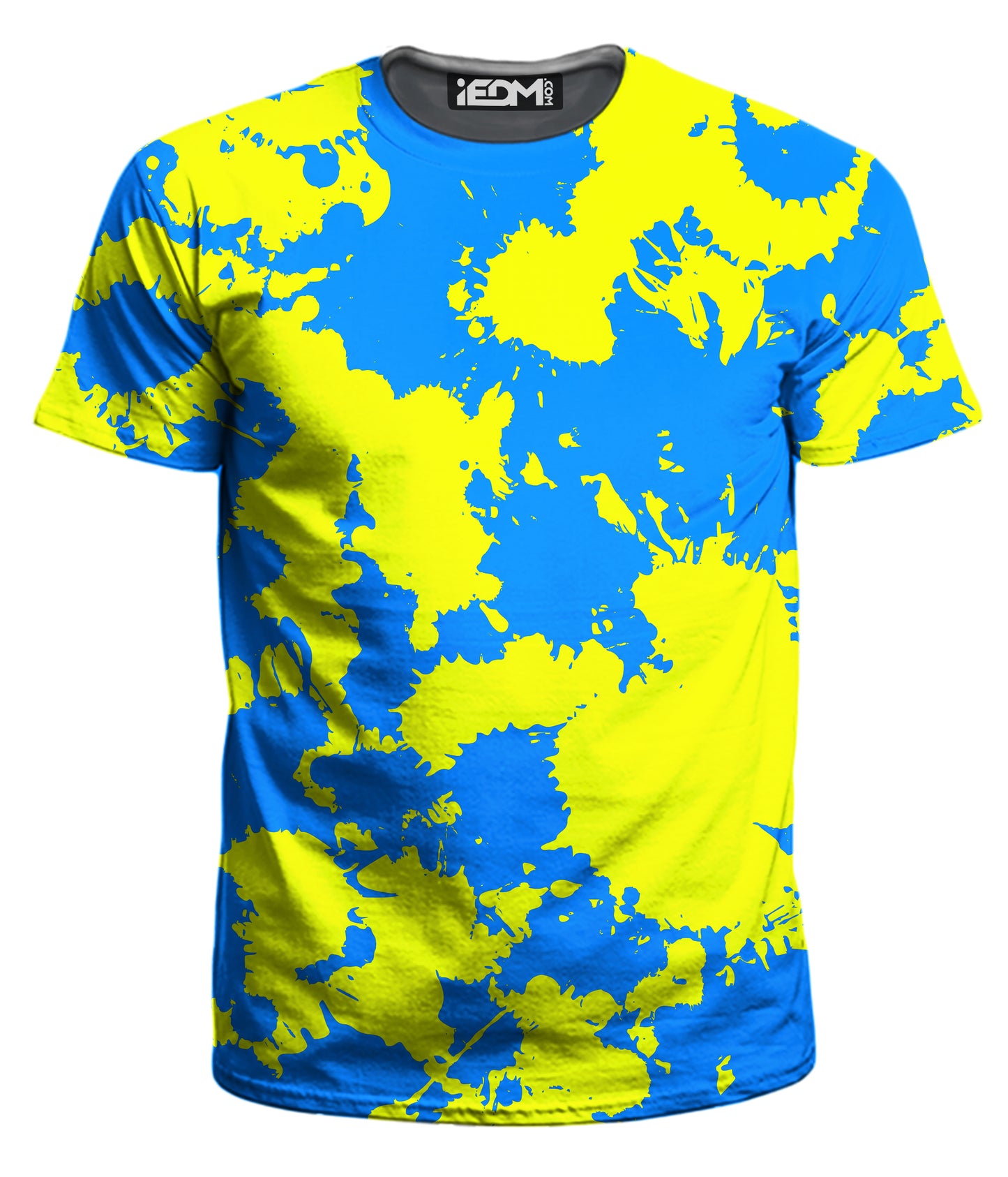 Yellow and Blue Paint Splatter Men's T-Shirt, Big Tex Funkadelic, | iEDM