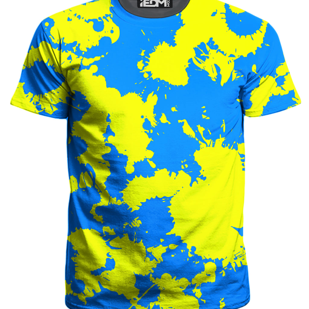 Yellow and Blue Paint Splatter T-Shirt and Shorts Combo, Big Tex Funkadelic, | iEDM