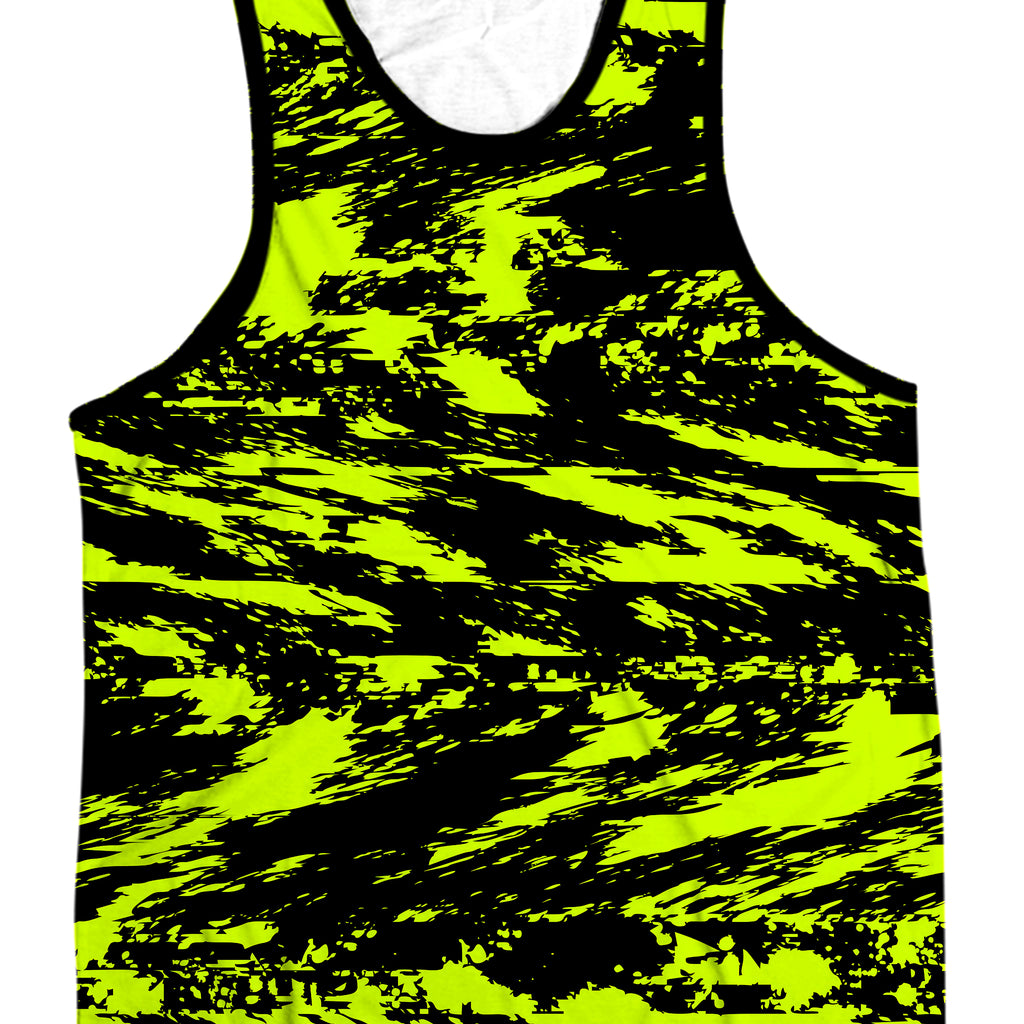 Black Lime Bolt Glitch Tank and Shorts with Bucket Hat Combo, Big Tex Funkadelic, | iEDM