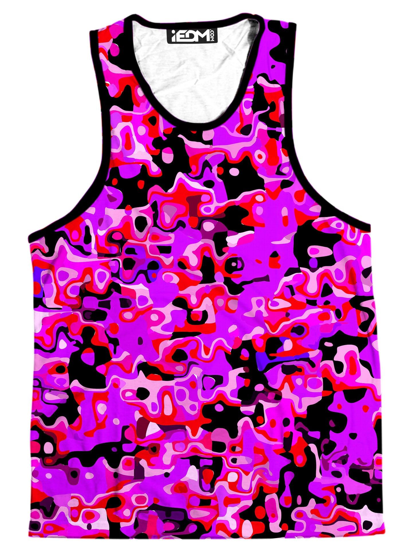 Purple Red and Black Rave Camo Melt Tank and Shorts with Bucket Hat Combo, Big Tex Funkadelic, | iEDM