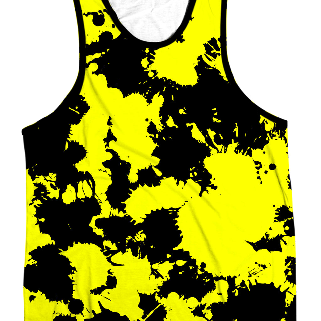 Yellow and Black Paint Splatter Tank and Shorts Combo, Big Tex Funkadelic, | iEDM
