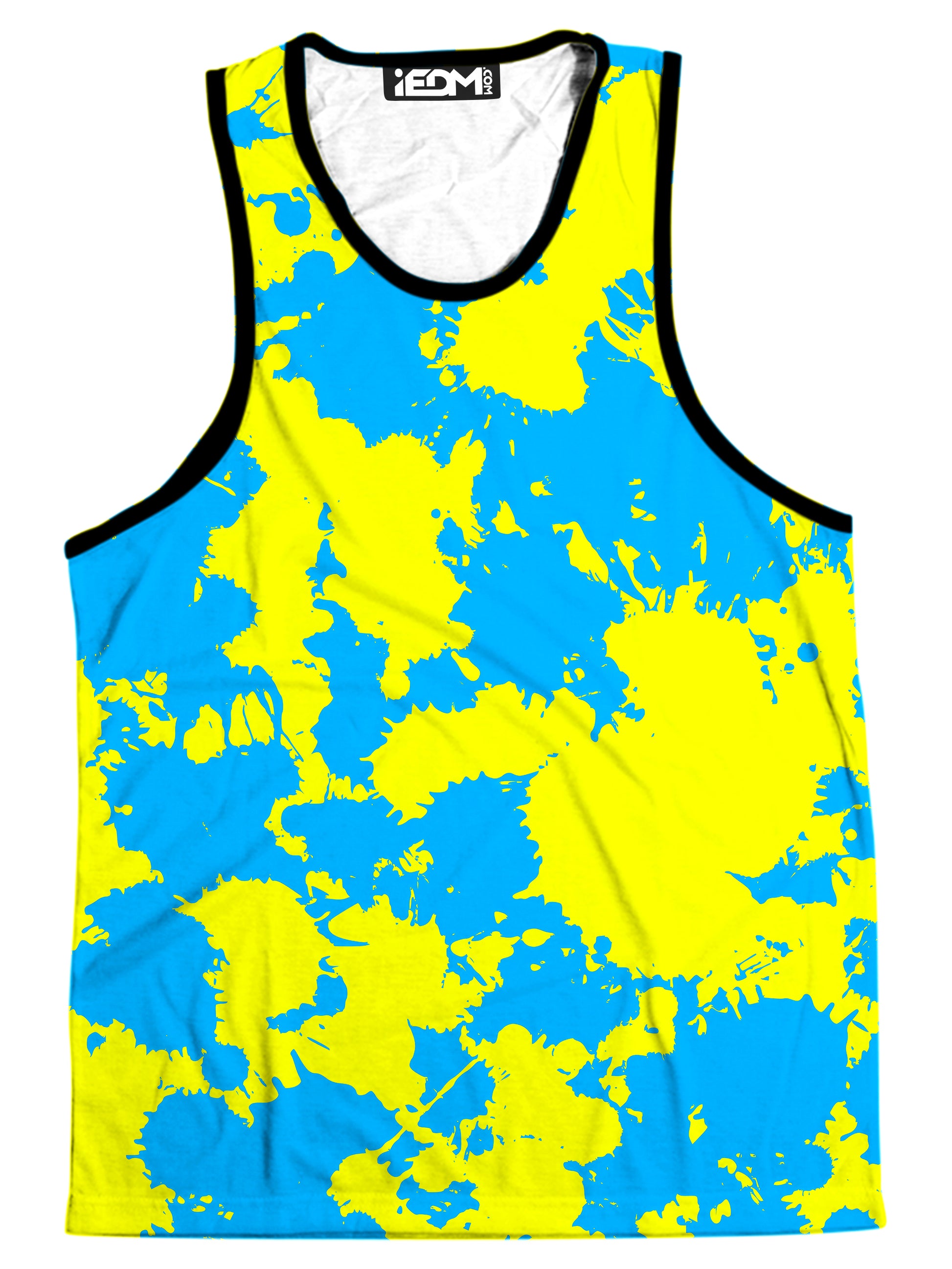Yellow and Blue Paint Splatter Men's Tank