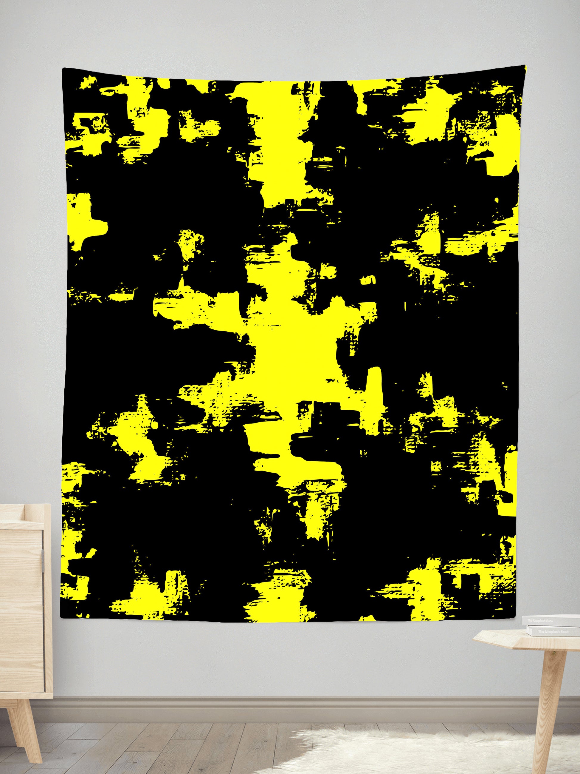 Black and Yellow Abstract Tapestry, Big Tex Funkadelic, | iEDM