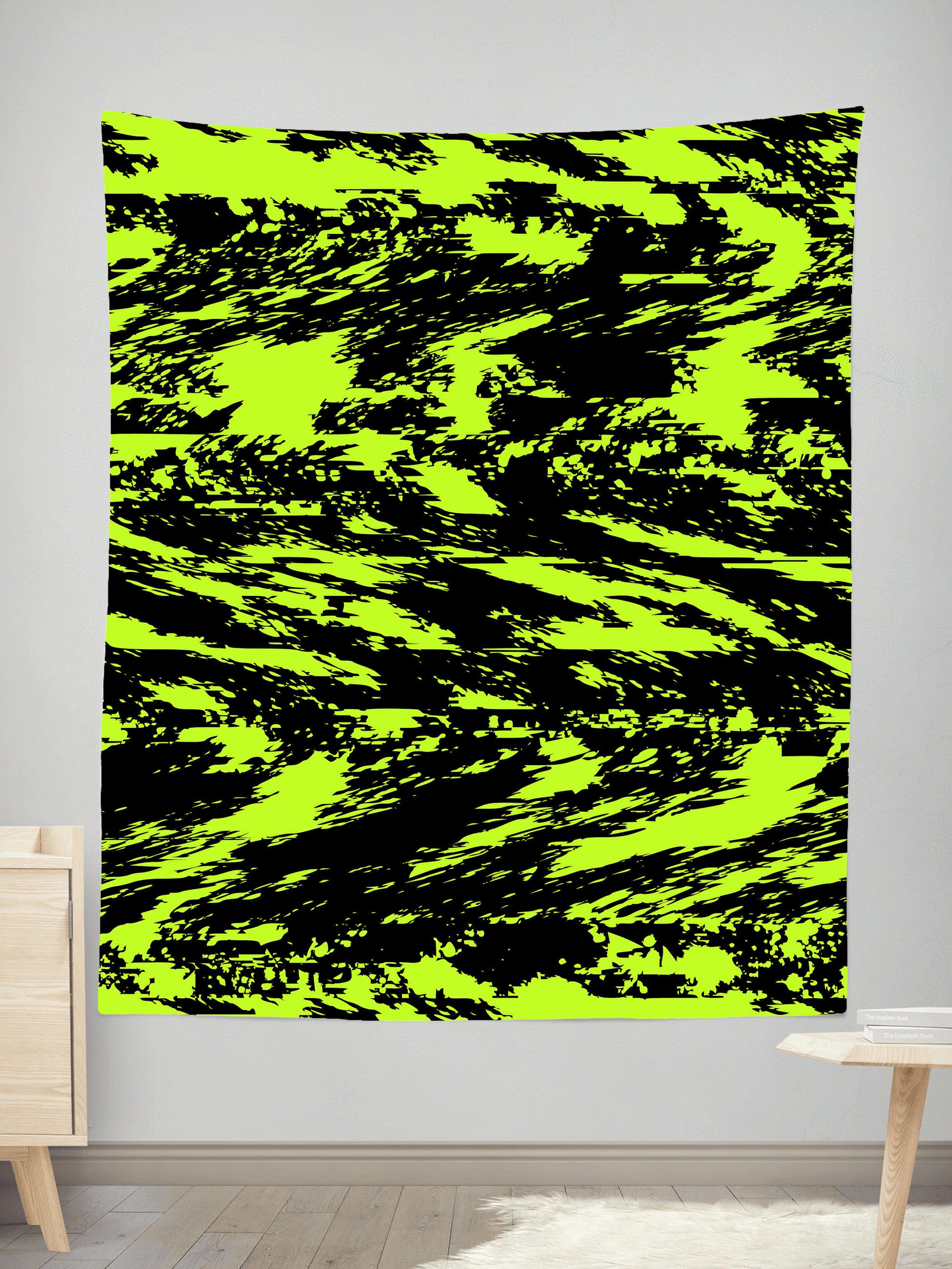Black Lime Bolt Glitch Tapestry, Big Tex Funkadelic, | iEDM