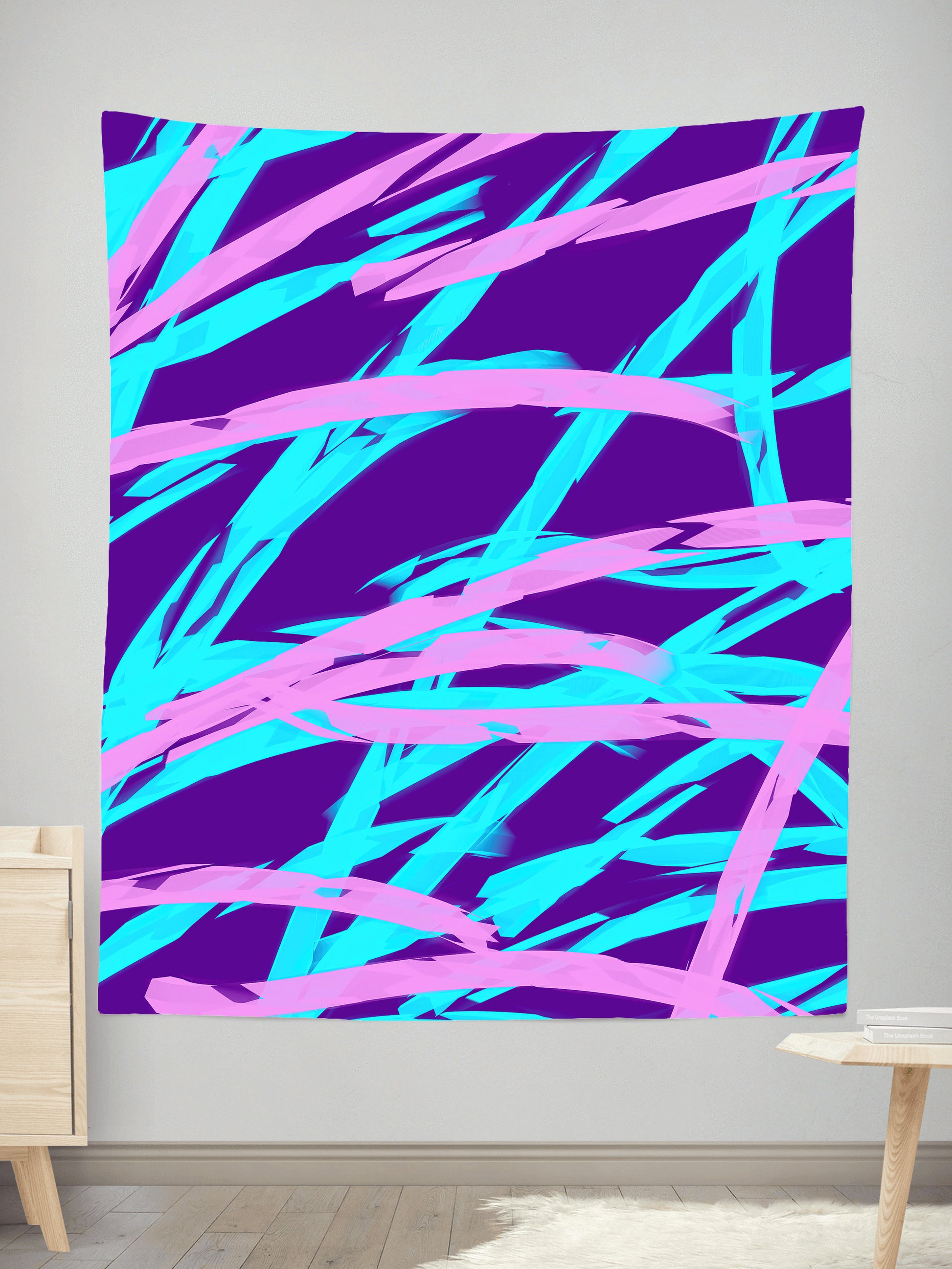 Purple and Blue Rave Abstract Tapestry, Big Tex Funkadelic, | iEDM