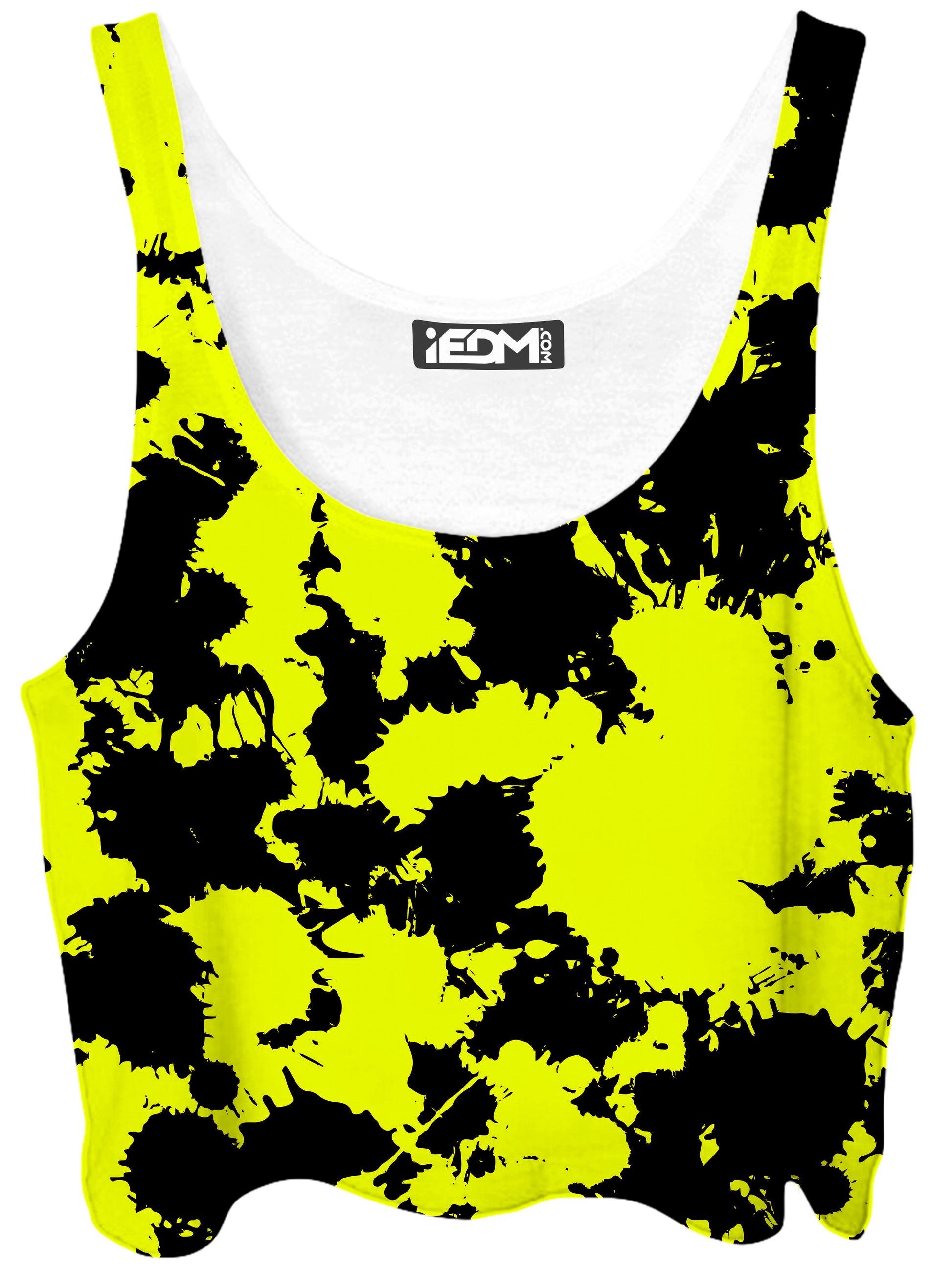 Yellow and Black Paint Splatter Crop Top, Big Tex Funkadelic, | iEDM