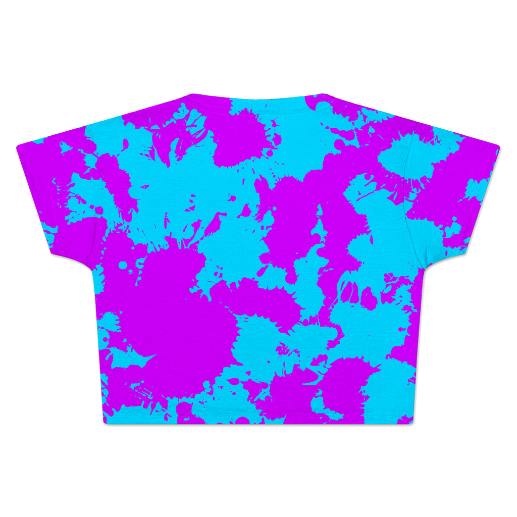 Blue and Purple Paint Splatter Crop Tee, Big Tex Funkadelic, | iEDM