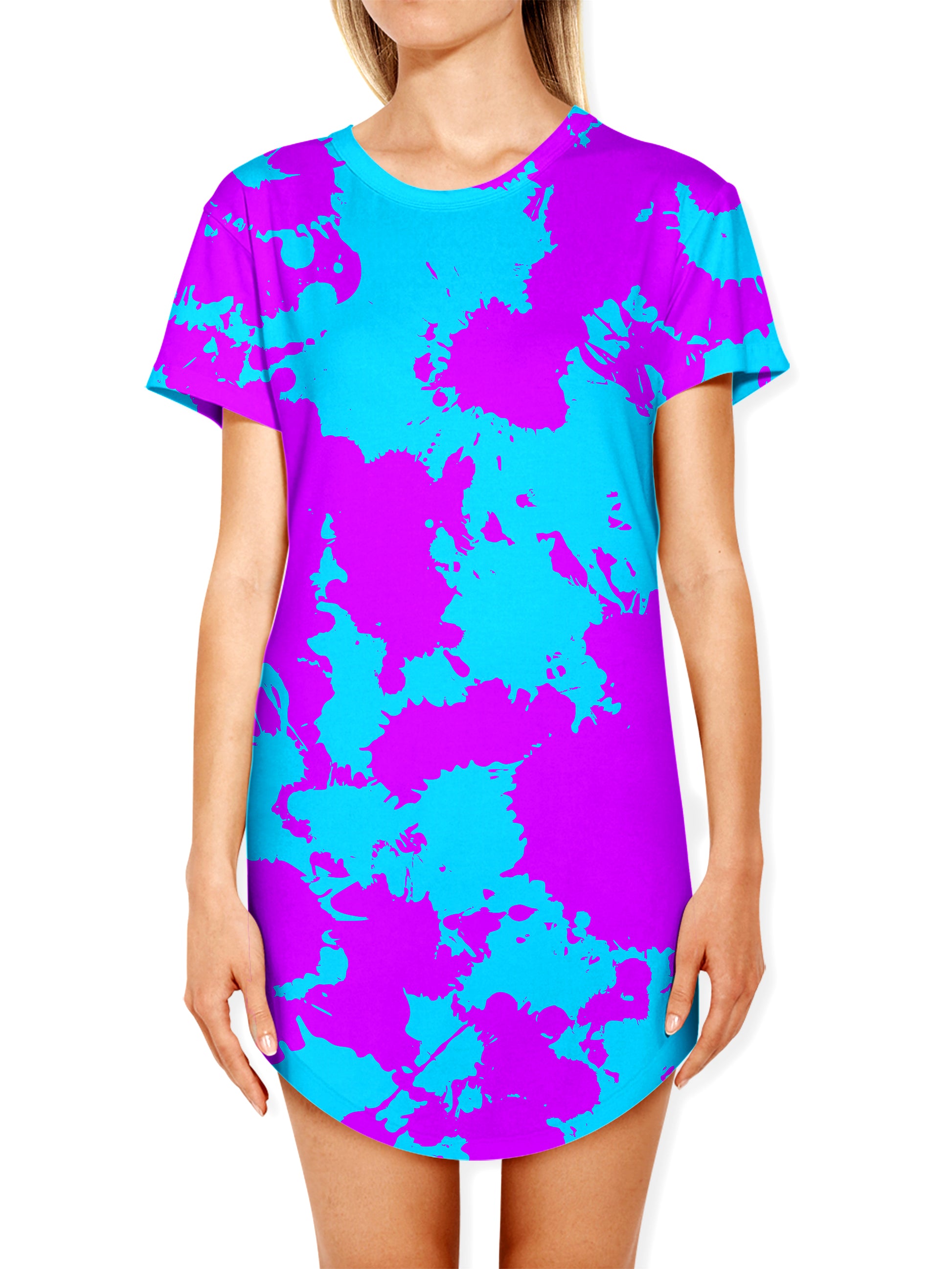 Blue and Purple Paint Splatter Drop Cut T-Shirt, Big Tex Funkadelic, | iEDM