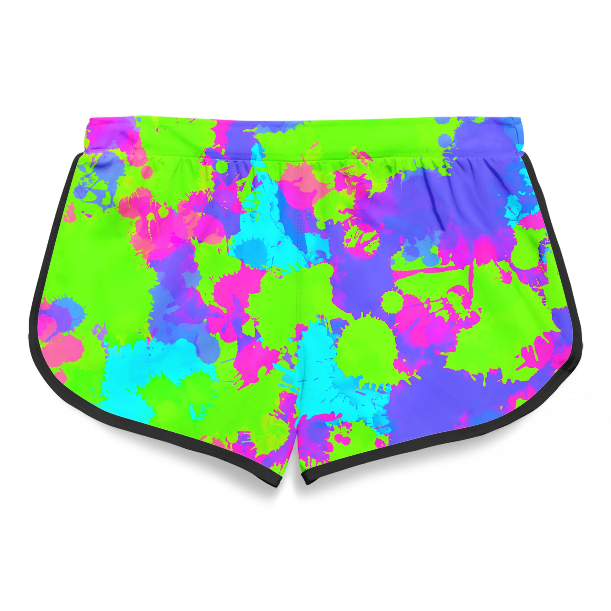 90s Neon Paint Splatter Women's Retro Shorts, Big Tex Funkadelic, | iEDM