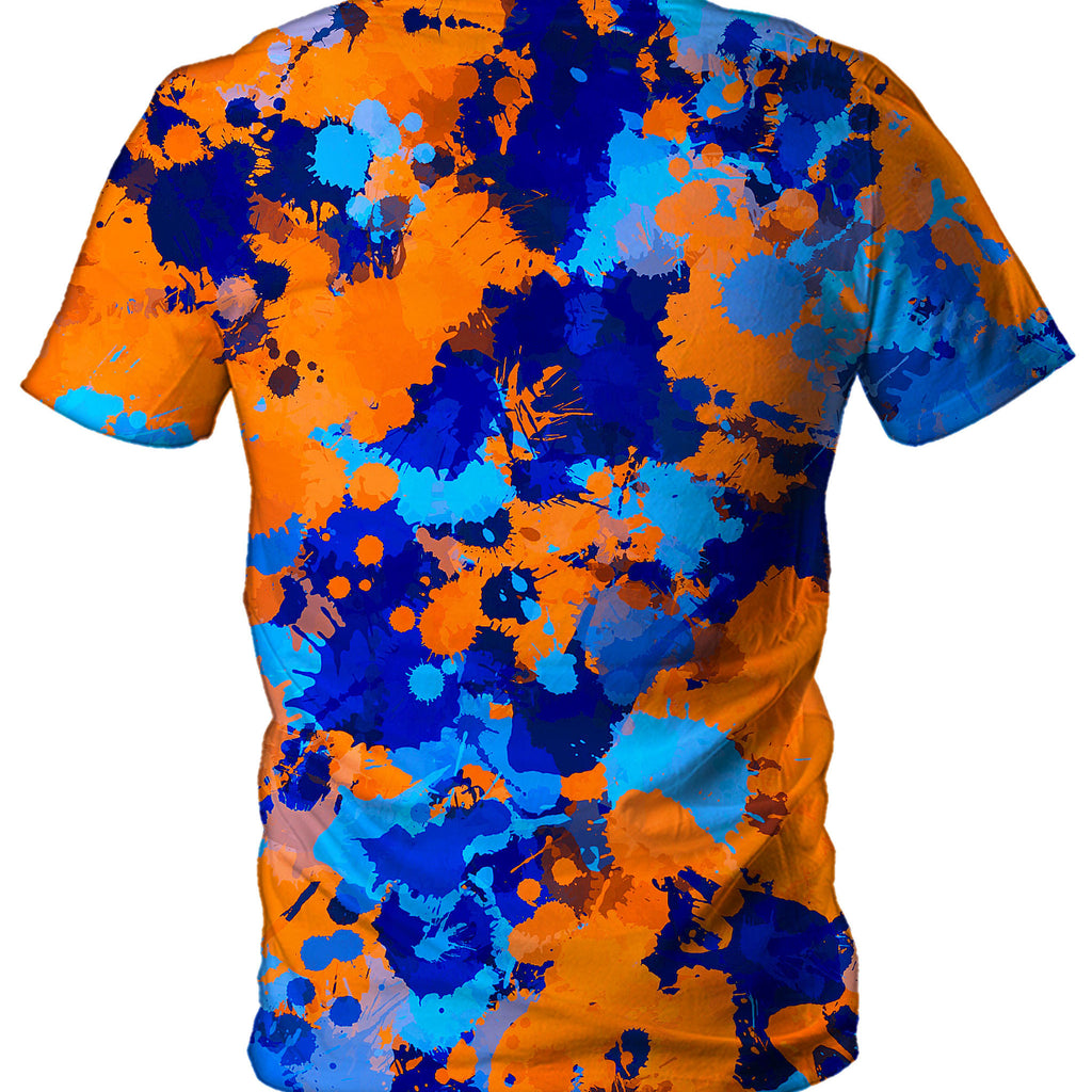 Blue and Orange Paint Splatter 2 Men's T-Shirt, Big Tex Funkadelic, | iEDM