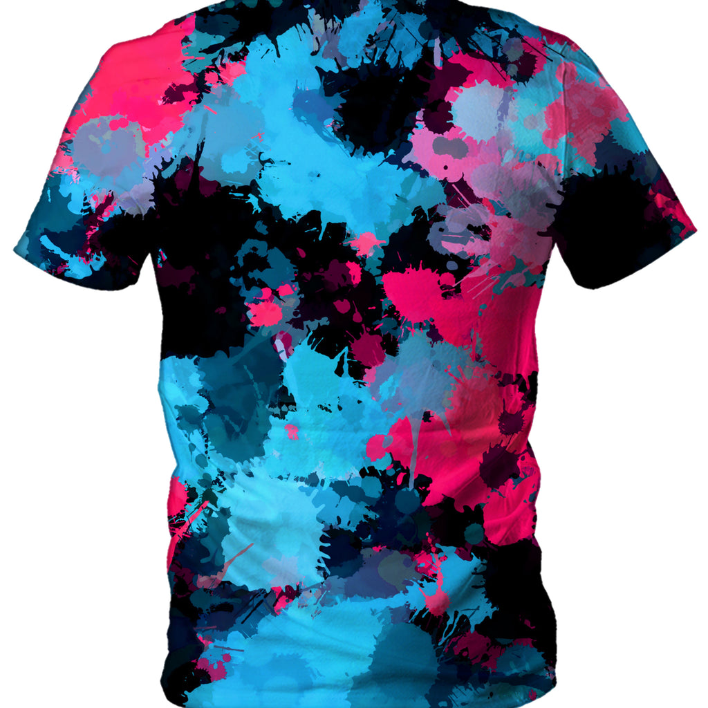 Pink and Blue Paint Splatter Men's T-Shirt, Big Tex Funkadelic, | iEDM