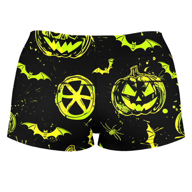 Ghoul Glow High-Waisted Women's Shorts - iEDM