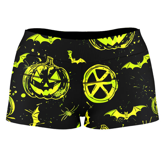 Ghoul Glow High-Waisted Women's Shorts - iEDM