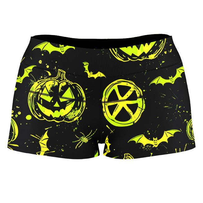 Ghoul Glow High-Waisted Women's Shorts - iEDM