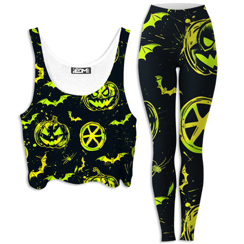 Ghoul Glow Crop Top and Leggings Combo - iEDM