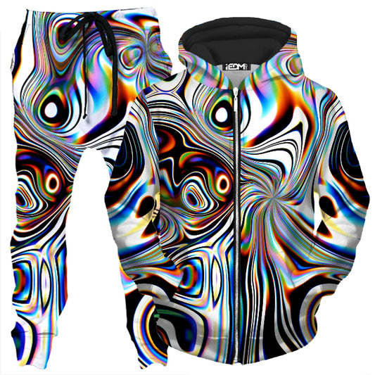 Oil Aura Zip-Up Hoodie and Joggers Combo - iEDM