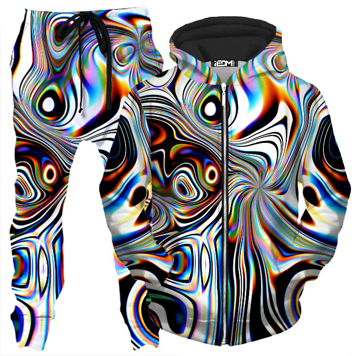 Oil Aura Zip-Up Hoodie and Joggers Combo - iEDM
