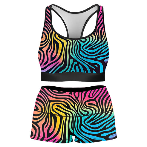 Hypnotica Rave Bra and High Waist Booty Shorts Combo - iEDM