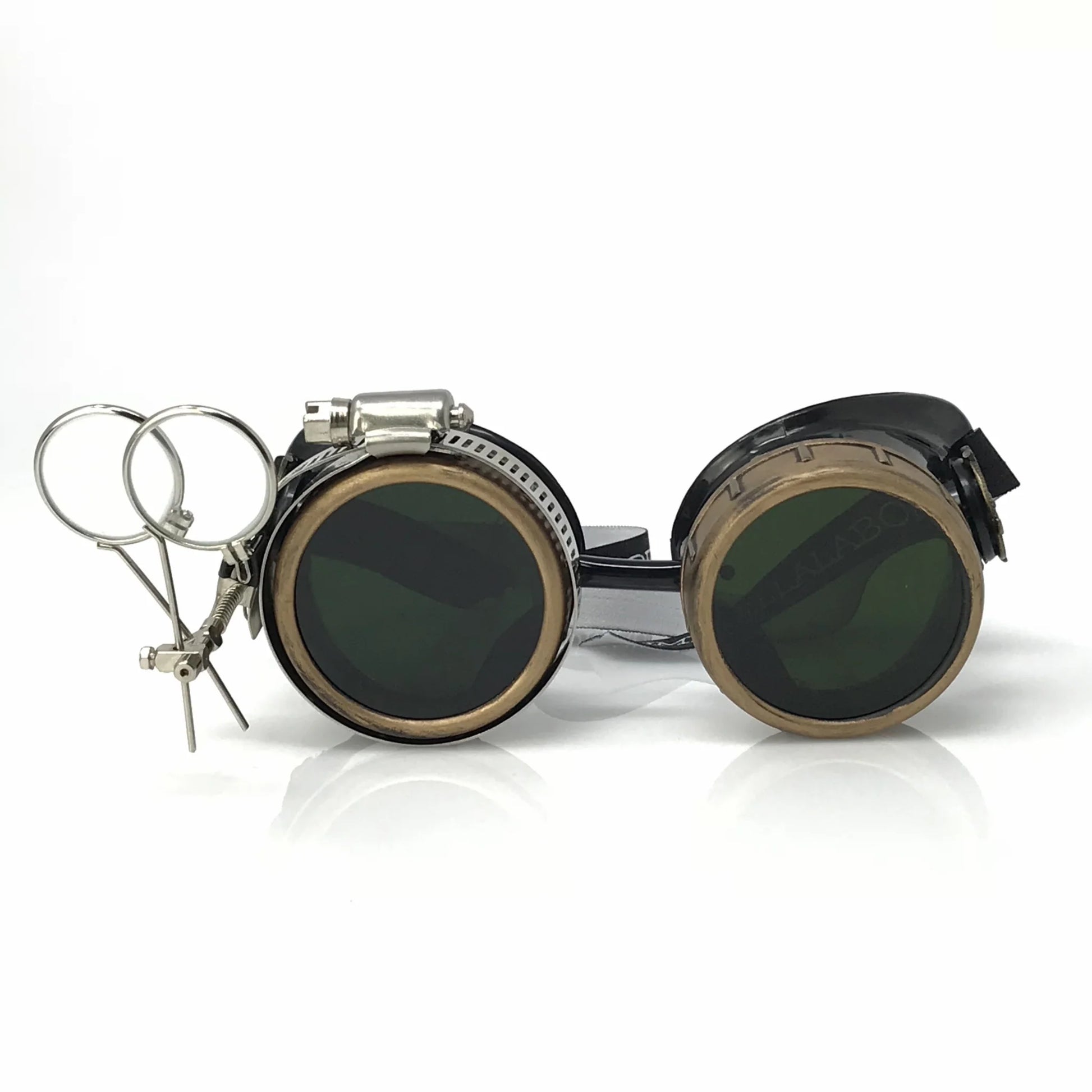 black steampunk goggles Steampunk Goggles With Magnifying Loupes Black Lenses