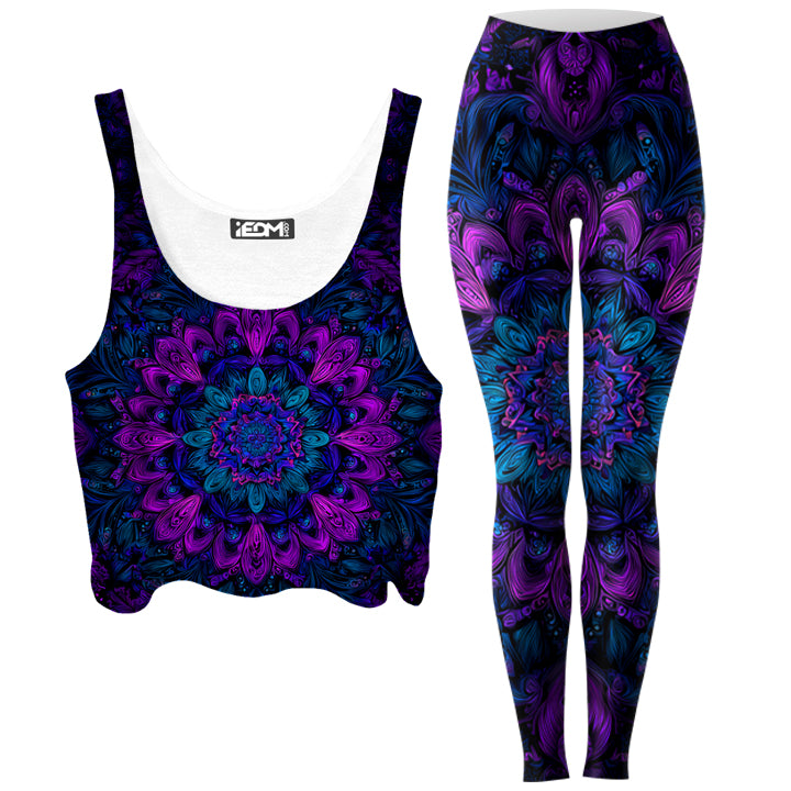 Lotus of Light Crop Top and Leggings Combo - iEDM