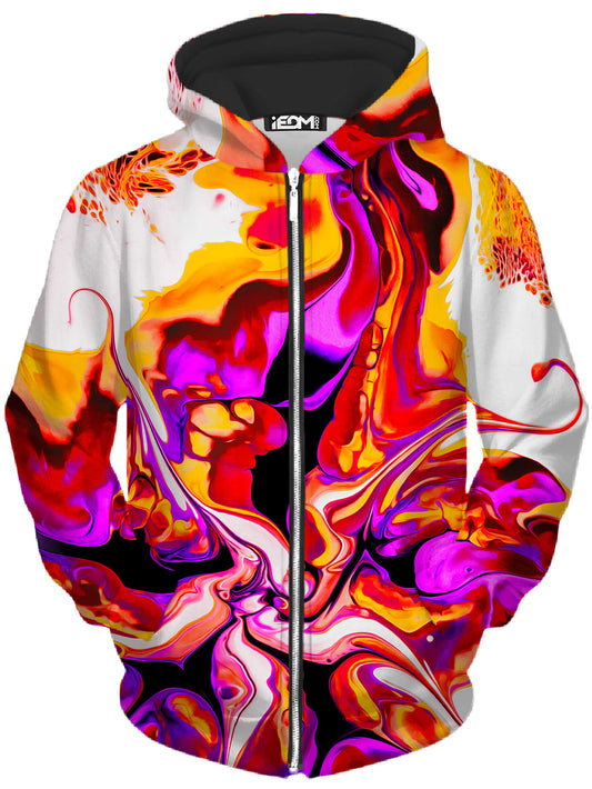 Melting Hibiscus Unisex Zip-Up Hoodie, Noctum X Truth, | iEDM
