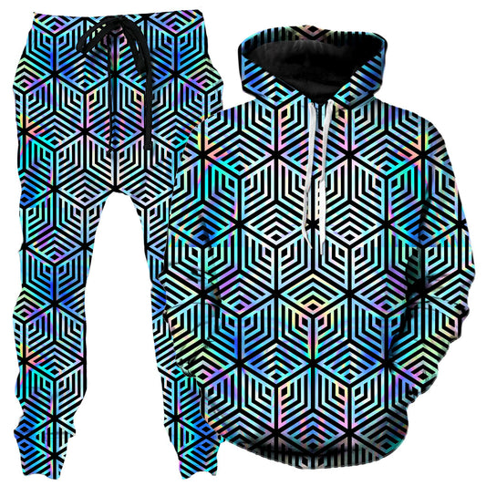 Holographic Hexagon Hoodie and Joggers Combo, Noctum X Truth, | iEDM