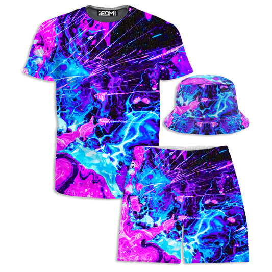 Cosmic Burst T-Shirt and Shorts with Bucket Hat Combo, Noctum X Truth, | iEDM