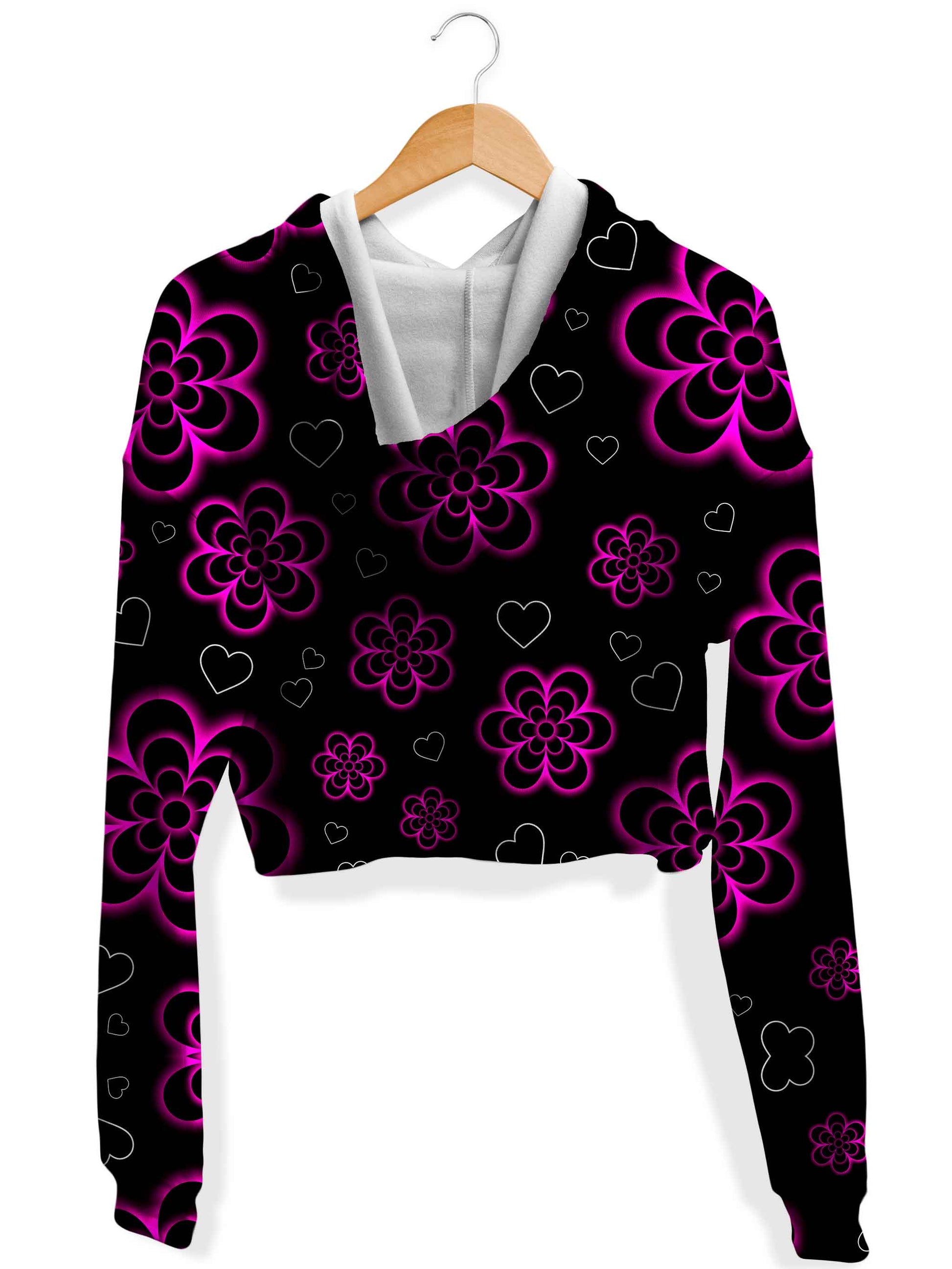 Tekno Flower Fleece Crop Hoodie, Nakari Studios, | iEDM