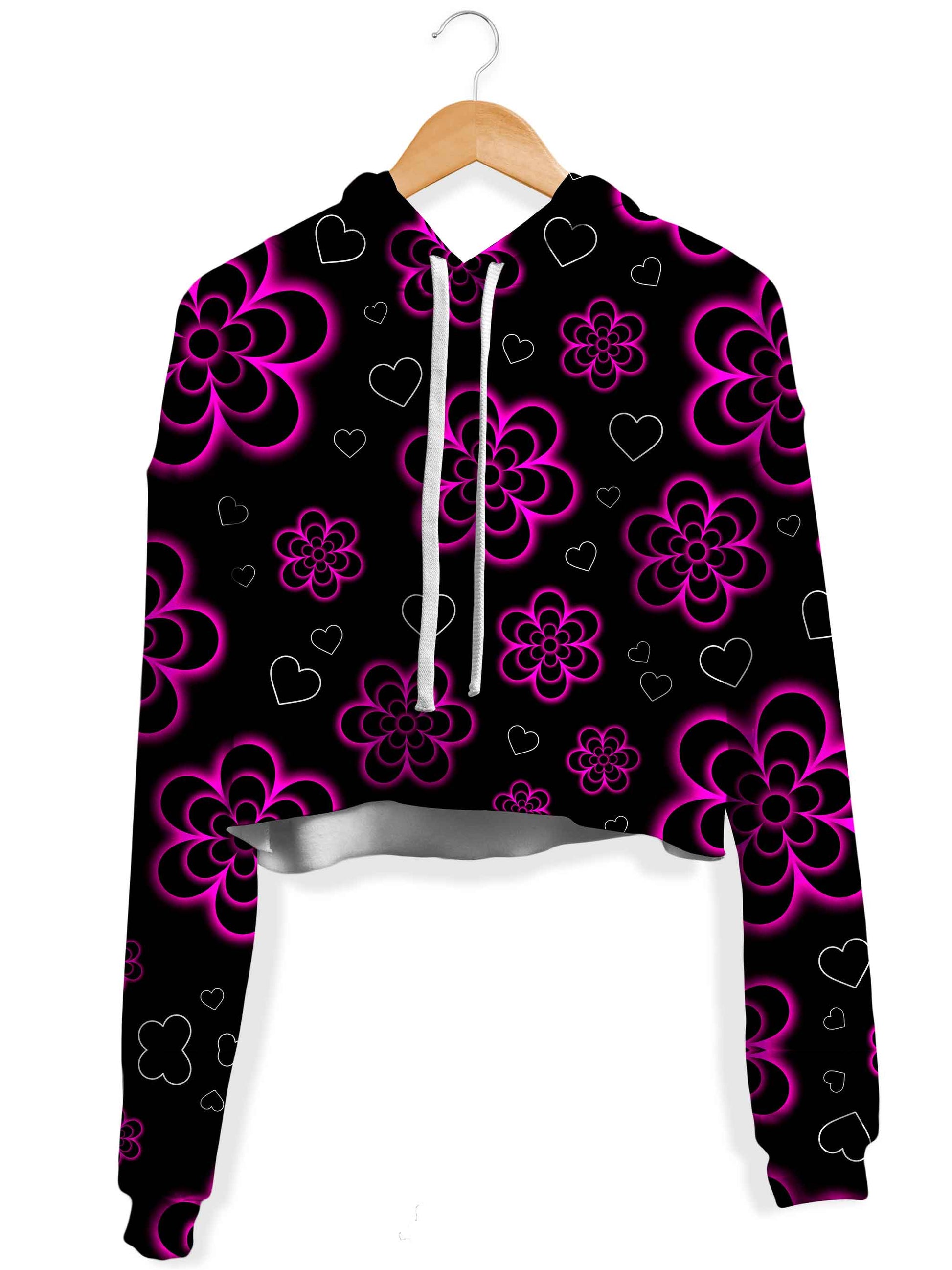 Tekno Flower Fleece Crop Hoodie, Nakari Studios, | iEDM