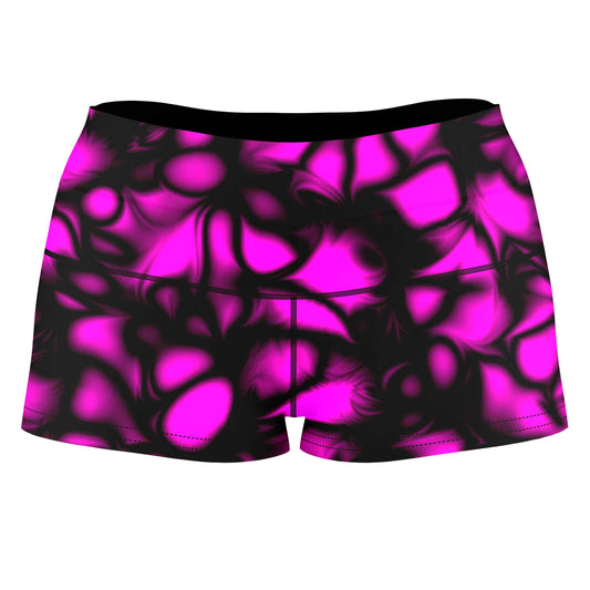 Fluido Roses High-Waisted Women's Shorts, Nakari Studios, | iEDM