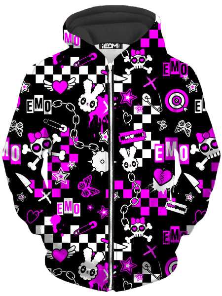 emo Emo Halloween Unisex Zip-Up Hoodie