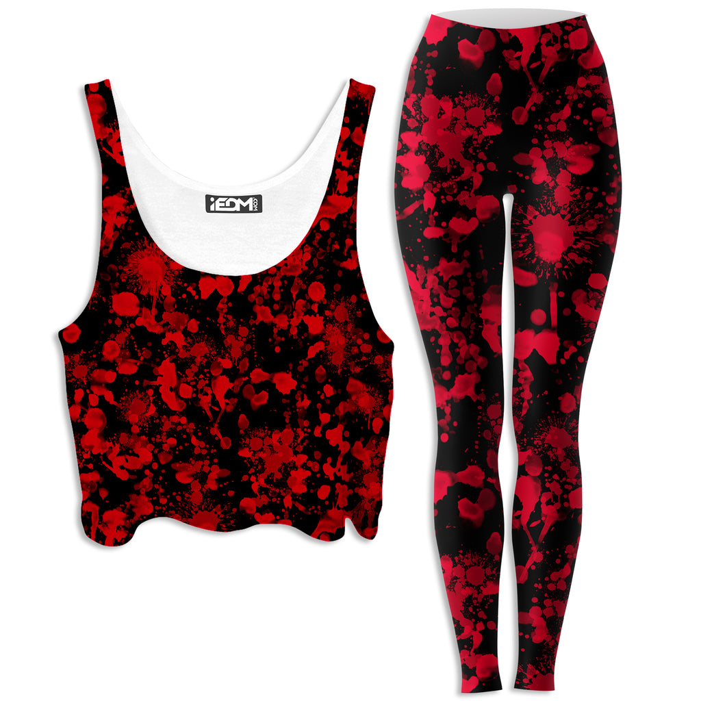 Bloody Black Crop Top and Leggings Combo, Nakari Studios, | iEDM