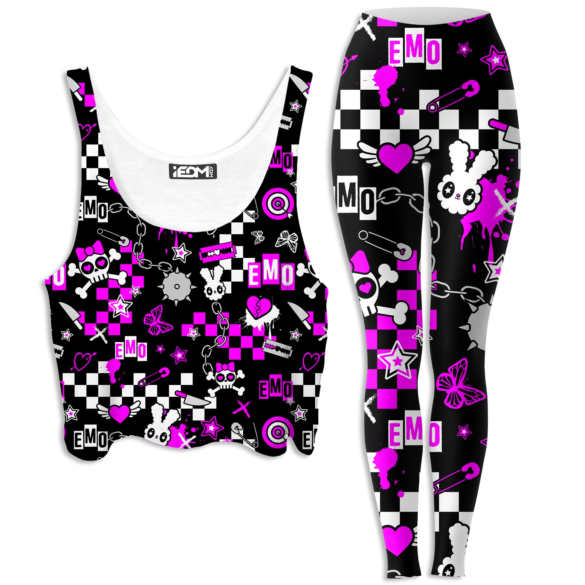 Emo Halloween Crop Top and Leggings Combo, Nakari Studios, | iEDM