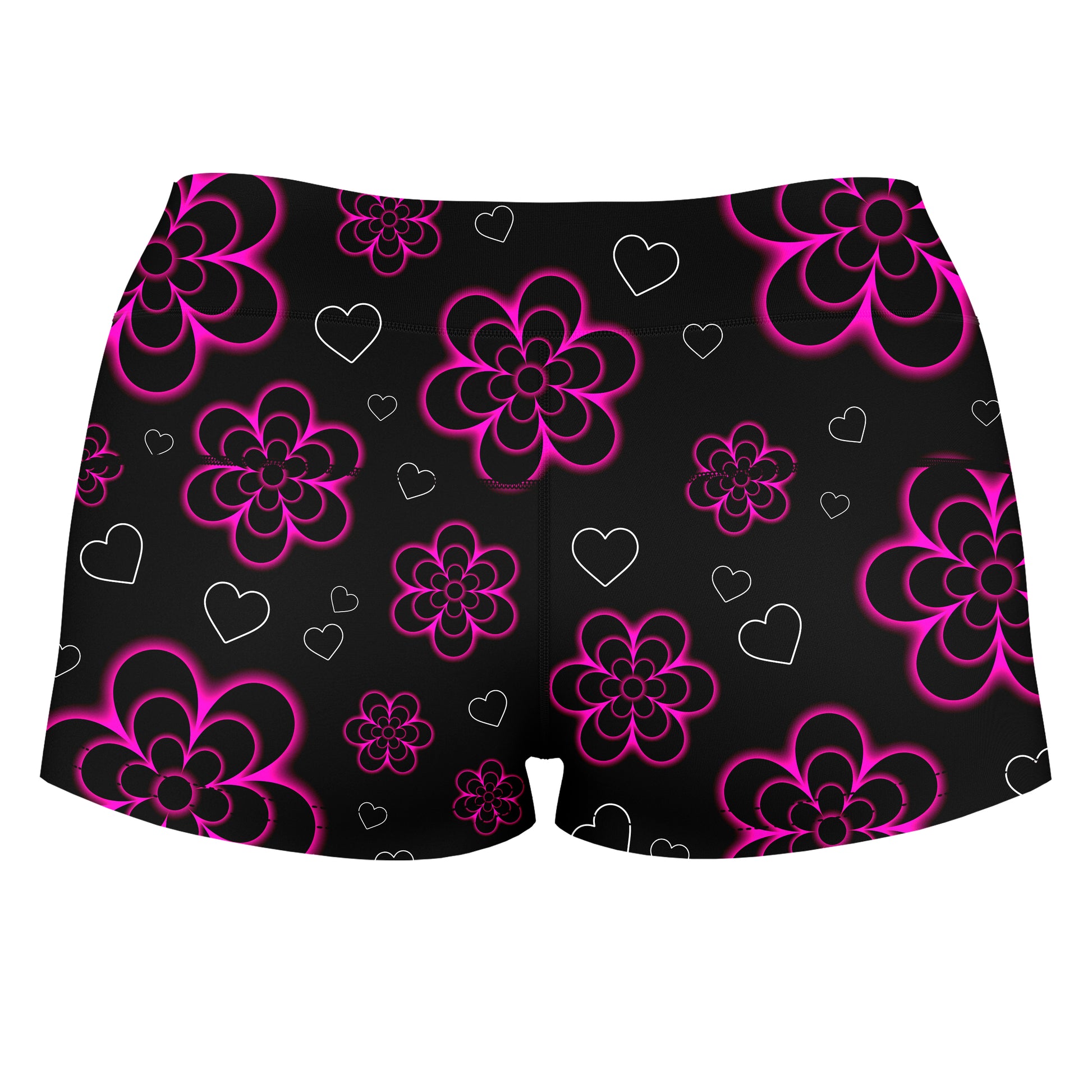 Tekno Flower High-Waisted Women's Shorts - iEDM