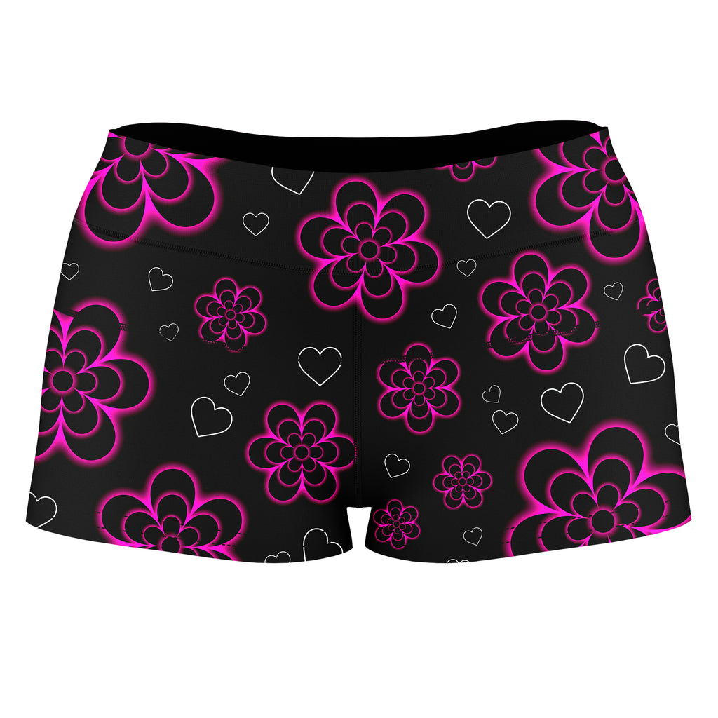 Tekno Flower High-Waisted Women's Shorts - iEDM