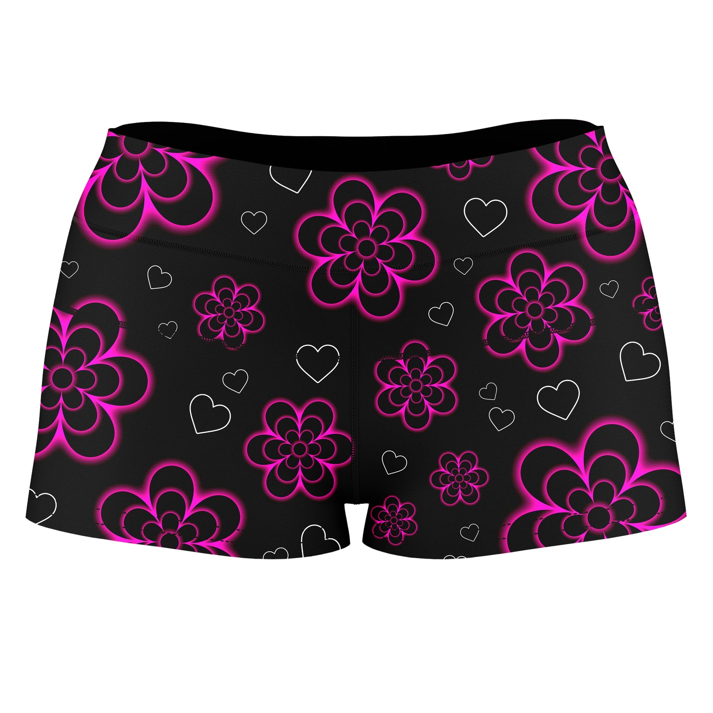 Tekno Flower High-Waisted Women's Shorts - iEDM