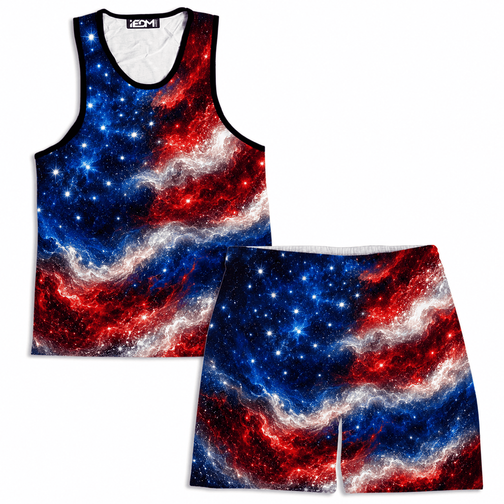 Nebula Stripes Men's Tank and Shorts Combo