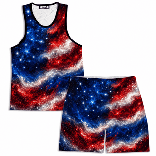 iEDM - Nebula Stripes Men's Tank and Shorts Combo