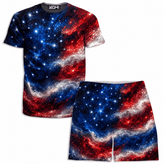 iEDM - Nebula Stripes Men's T-Shirt and Shorts Combo