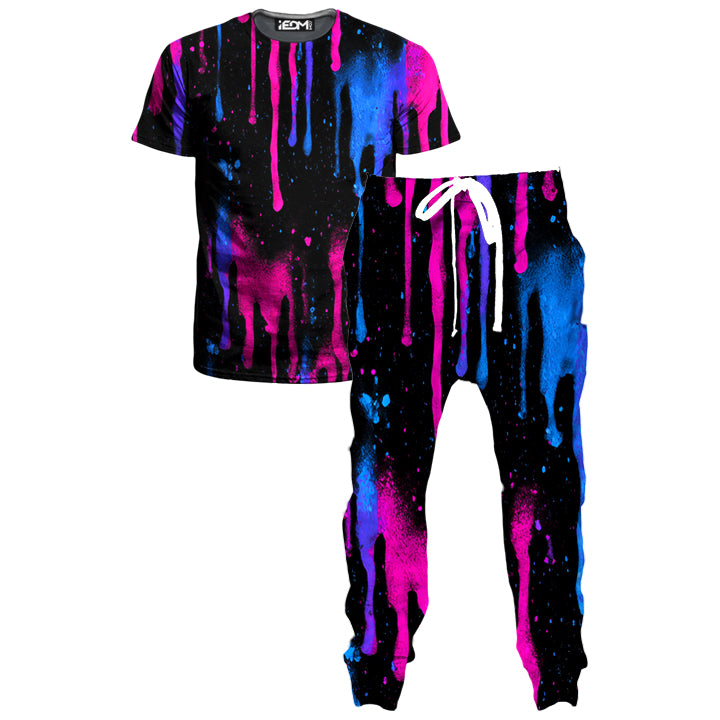 Neon Cascade T-Shirt and Joggers Combo - iEDM
