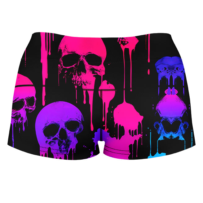 Neon Decay High-Waisted Women's Shorts - iEDM