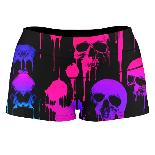 Neon Decay High-Waisted Women's Shorts - iEDM