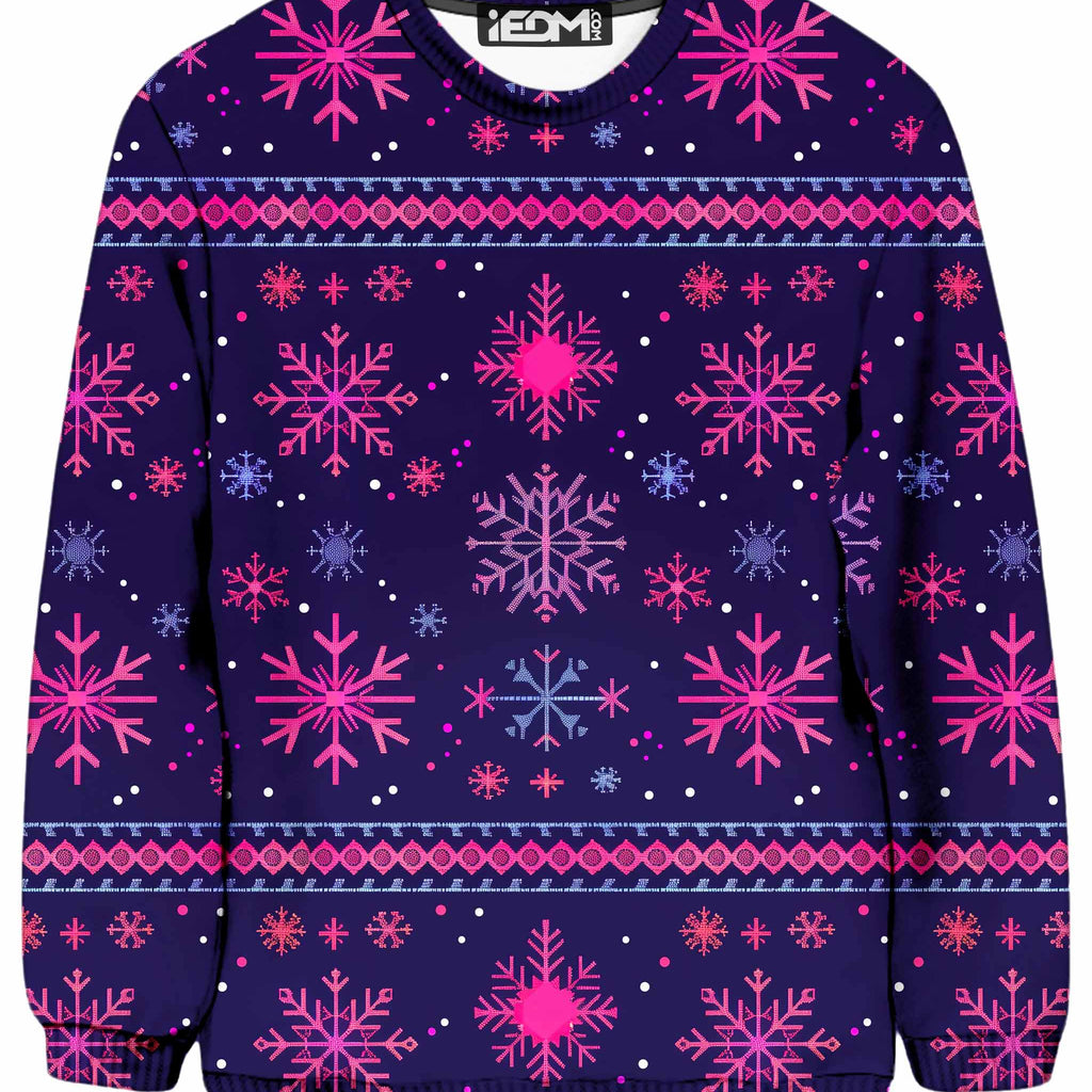 Neon Flakes Christmas Ugly Sweatshirt