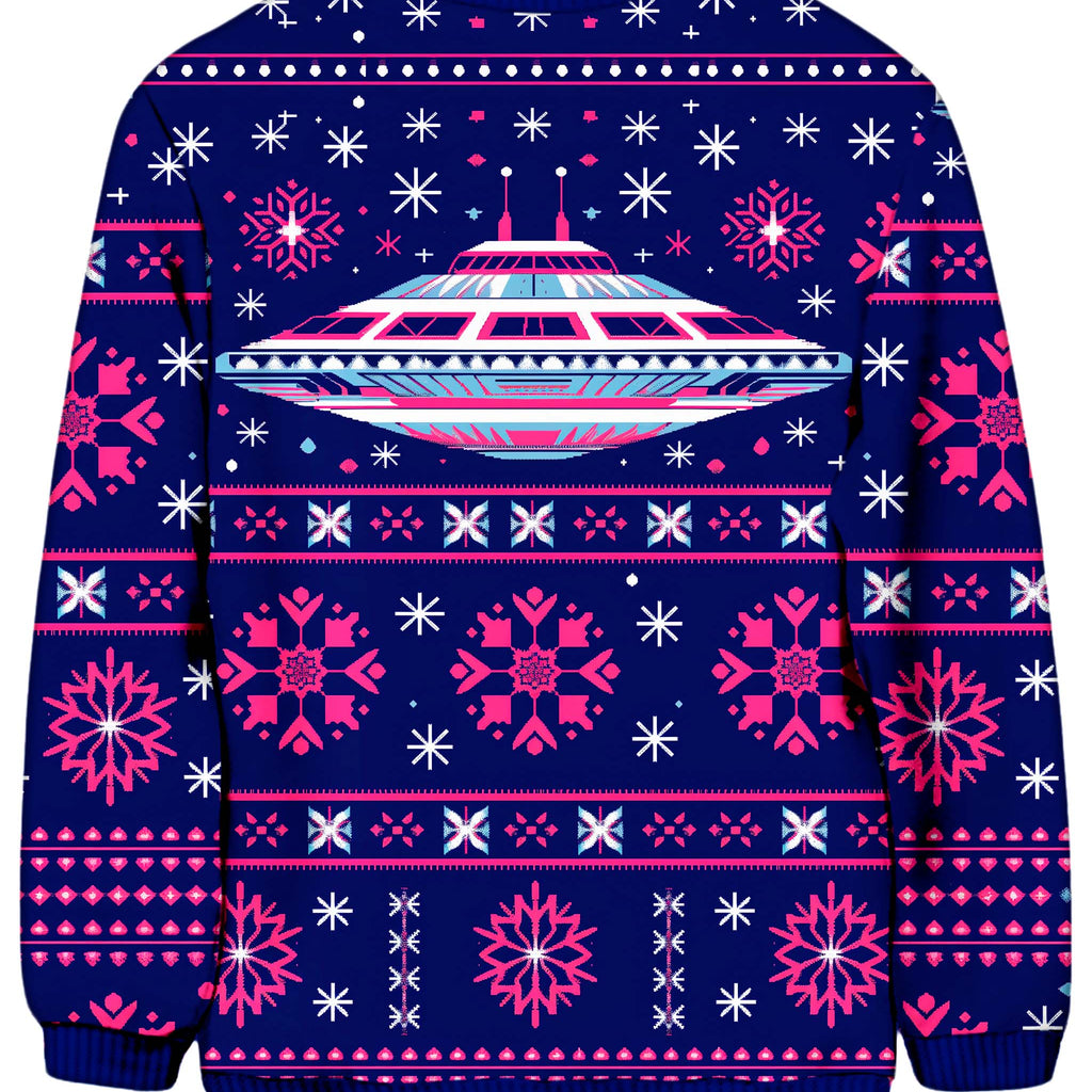 Neon Saucer Christmas Ugly Sweatshirt