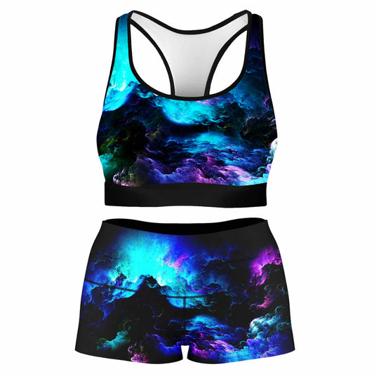 Dream Waves Rave Bra and High Waist Booty Shorts Combo, Noctum X Truth, | iEDM